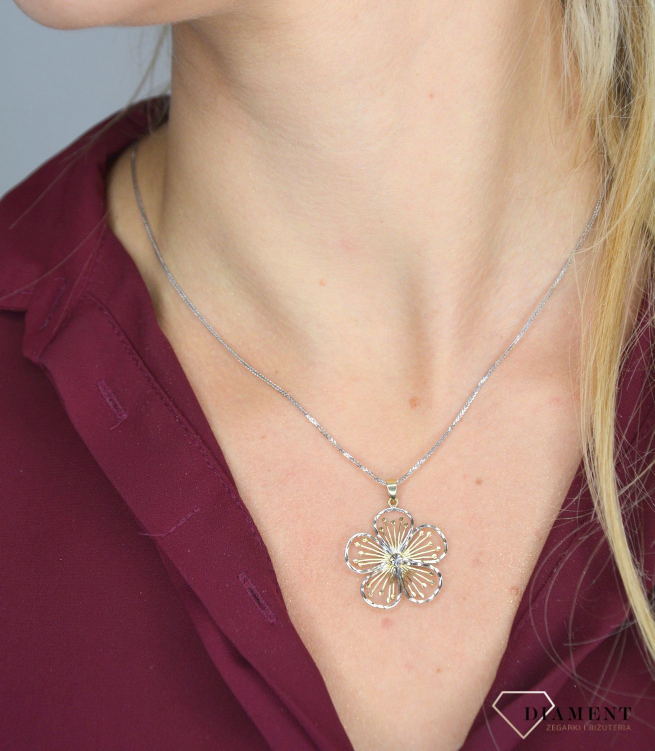 Złoty łańcuszek 585 Białe Złoto Lisi ogon 1 mm OUŁ000000-088B 585 1mm ✅ Złoty łańcuszek został wykonany z najwyższej jakości białego złota, próby 585.jpg